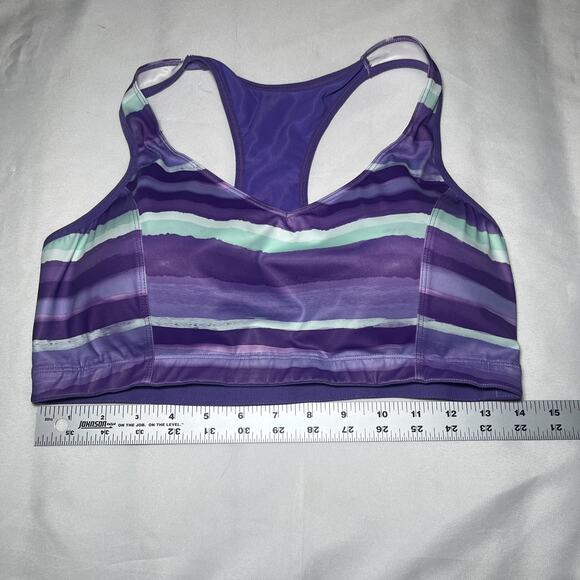 Brooks Moving Comfort Sports Bra Size L Purple Racerback Wireless Max Support - Picture 5 of 6